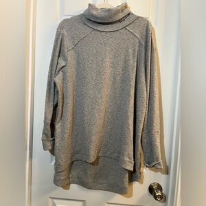 👗Peace Love World Gray embroidered feeling blessed Cowl Neck Sweater size xl